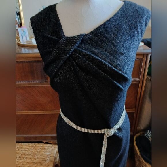 Ann Taylor Classic Wool Woven Textured Herringbone In Relief Dress - Size 0 - Picture 8 of 9